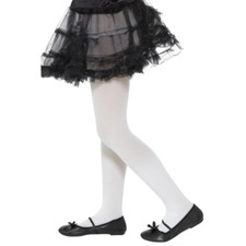 White Tights Girls Opaque Plain Fancy Dress Childrens Underwear Age 6 to 12 Year