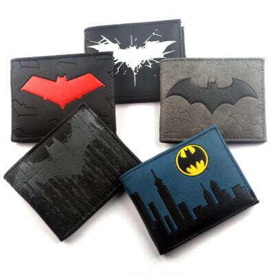 Comics Batman Bifold Wallet Coin Purse Id Window Zip Pocket Card