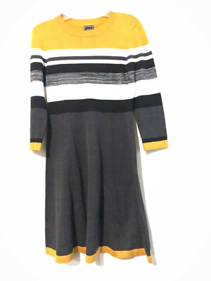 JH Size S Gray Mustard Cream Black Flare Sweater Dress Women Stylish | eBay JH Size S Gray Mustard Cream Black Flare Sweater Dress Women Stylish | eBay