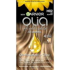 Garnier Olia Oil Powered and Kaolin Clay Ammonia Free Highlights Kit, For Blonde