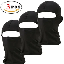 3 Pack Men Balaclava Black Face Mask Lightweight Motorcycle Warmer Ski