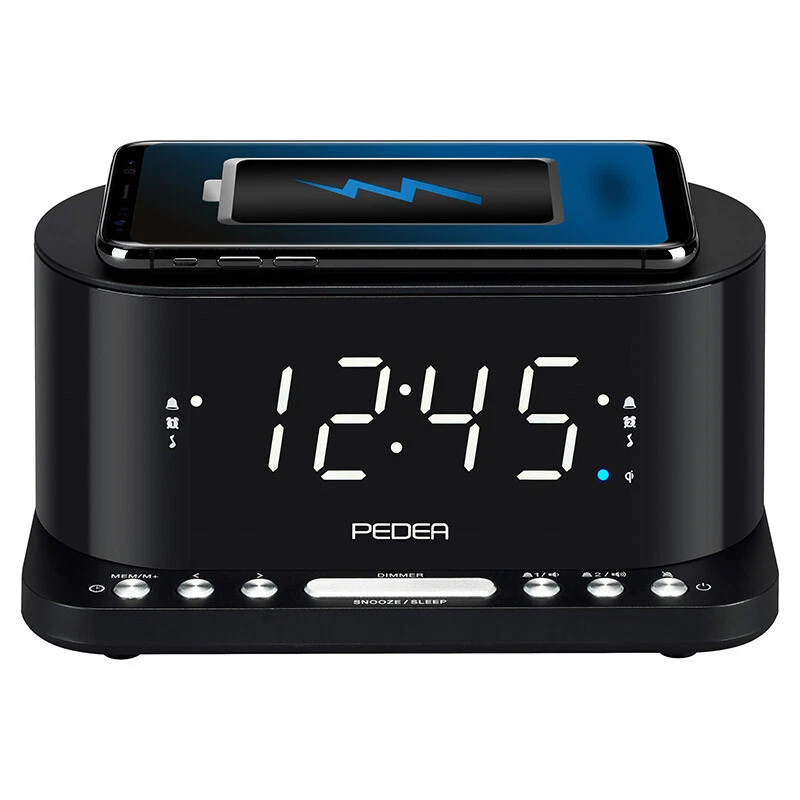 Radiowecker Uhrenradio Wecker, QI-Ladefunktion, Zwei Weckzeiten, Display dimmbar - Bild 3 von 4