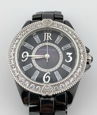 Judith Ripka Black Ceramic & Stainless Steel Diamonique  display picture 3
