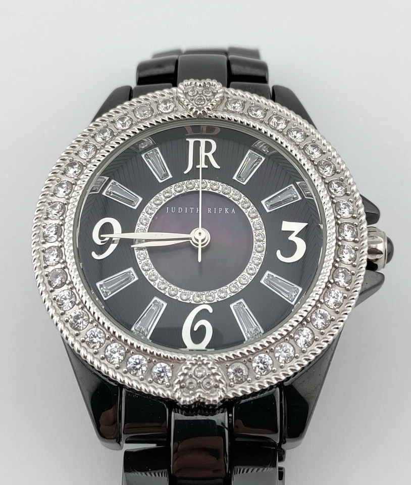 Женские часы Judith Ripka из черной керамики и нержавеющей стали Diamonique - Изображение 2 из 4
