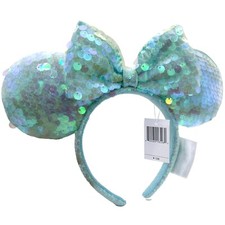 The Little Mermaid Ariel Green Iridescent Minnie Ear Disney Parks Headband NWT
