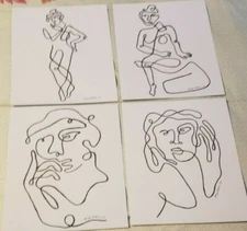 Wall Art Abstract face 4 pcs set~ New~