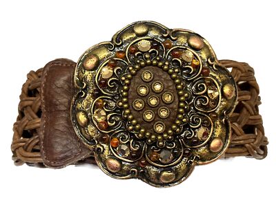 Leatherock Jeweled Genuine Leather Statement Belt Brown  display picture 3