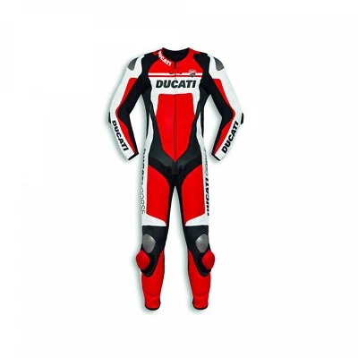 DUCATI Bikeranzug Lederkombi mit Protektoren Biker Jacke Herren Motorrad ANZUG - Bild 1 von 4
