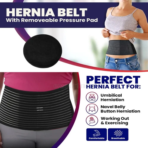 PREMIUM UMBILICAL HERNIA BELT ABDOMINAL BINDER BRACE SUPPORT BELLY BUTTON NAVEL - Picture 3 of 20