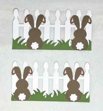 Bunnies with Fence Die Cut Embellishment Scrapbook