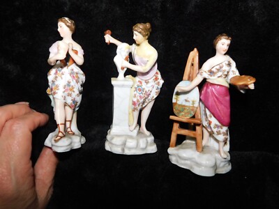 3 x ANTIKE FIGUREN HANDWERKERIN MALERIN BILDHAUERIN & SCHAUSPIELERIN