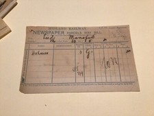 Midland Railway newspaper parcels way bill Leeds 1886 A20740