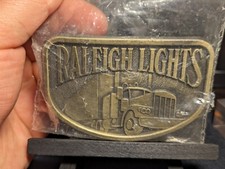 1980s Raleigh Lights Cigarette Belt Buckle NEW/SEALED Semi-Truck Metal Fits 1.5"