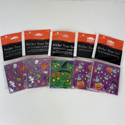5 American Greetings Sticker Treat Packs Halloween Hershey Witch Cute NEW