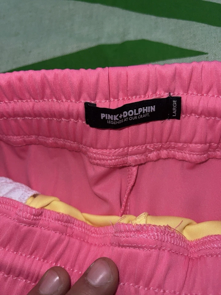 Розовый дельфин эксклюзивный розовый графический мужской взрослых логотип повседневный пот шорты - Изображение 3 из 4