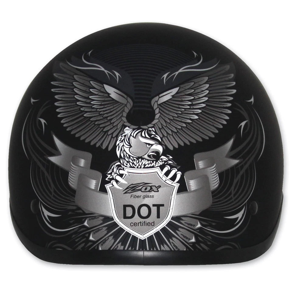 Half Helmet Zox Nano Custom Liberty Gloss Black Silver 88-00350 Vents XXS Z1 - Image 2 of 4