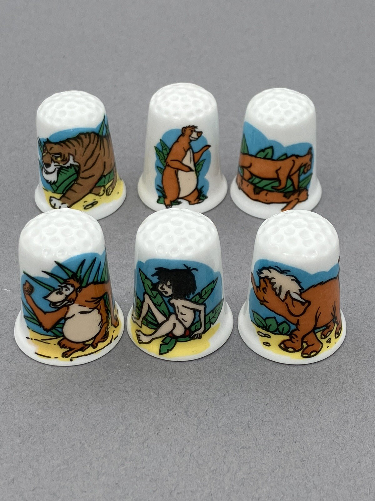 The Jungle Book English Fine Bone China Thimbles Complete Set of Six