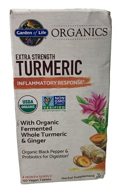 Garden of Life Mykind Organics Extra Strength Turmeric 120ct Exp 10/2025+ #2894