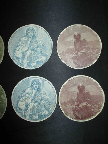 ancien lot de 4 fois 2 gravure chromo circulaire religieux découpé fin XIX ème - Picture 3 of 4