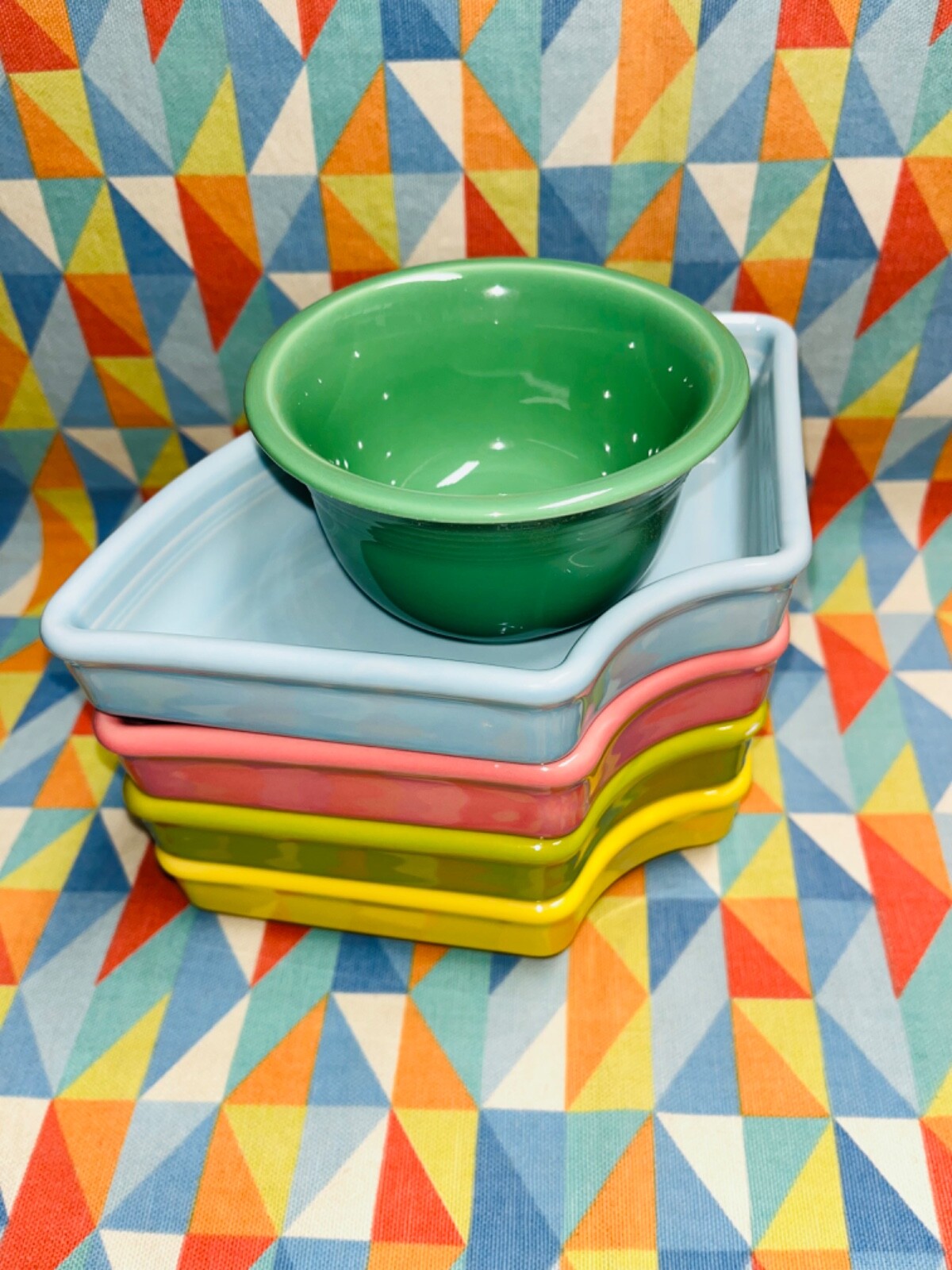 NEW FIESTAWARE 5 pc SET ENTERTAINING 4 omni relish + bouillon FREE SHIP fiesta