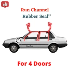SET Toyota Corolla E80 AE80 4D Sedan (1983-1987) Window Run Channel Rubber Seal