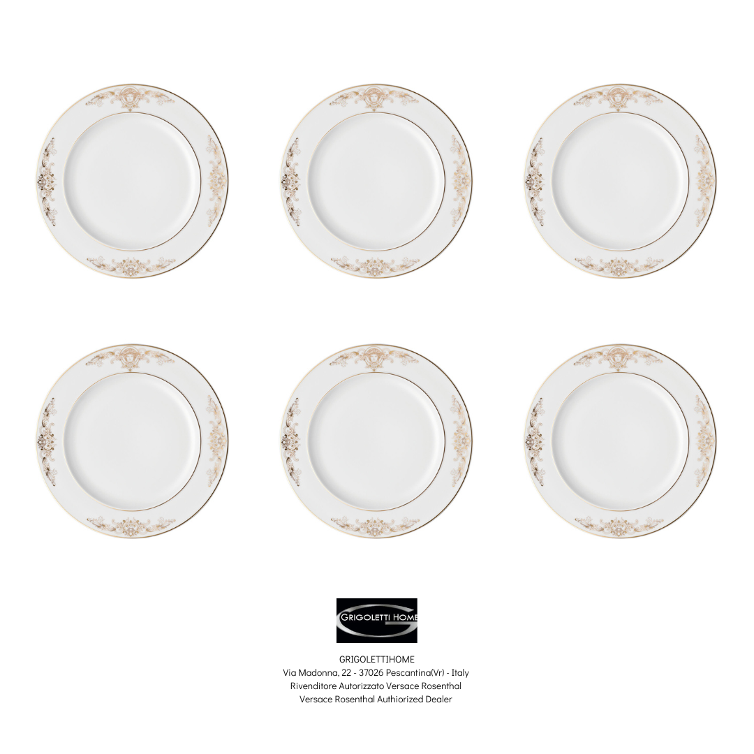 Versace Rosenthal Medusa Gala - Set 6 Fruit Plates Dessert 22 cm - Retailer