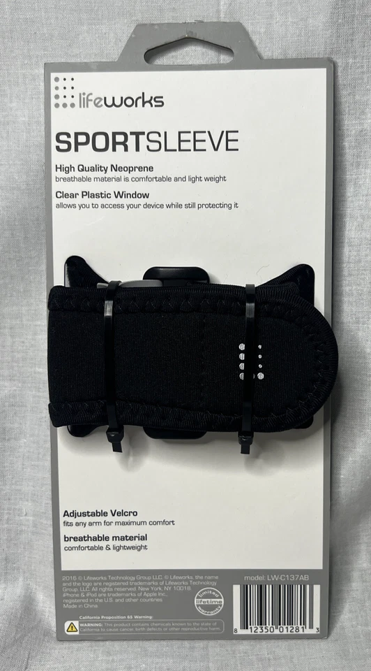 Funda deportiva Lifeworks para iPhone 5/5s/5c/6/6s/7 iPod táctil negra/plateada Foto 2 de 2