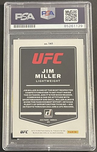 Jim Miller Signed Autographed 2022 Donruss UFC Base Card PSA/DNA Slabbed - Picture 2 of 2