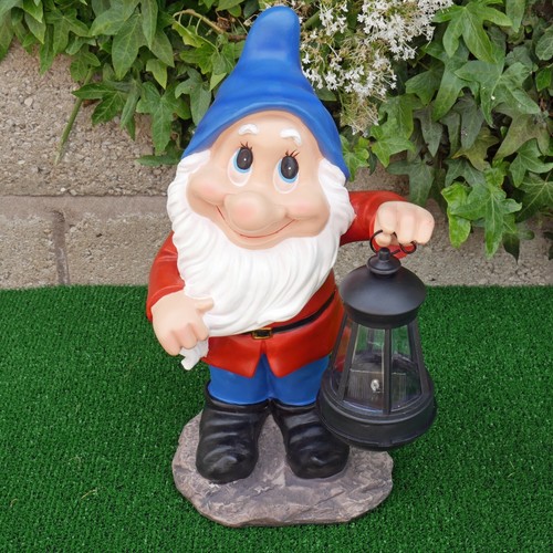 Gnome Garden Ornament Fairy Dwarf Statue LED Solar Lantern Light Décor UK GIFTS - Picture 18 of 61