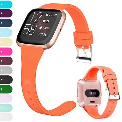 Replacement Strap For Fitbit Versa 2/Versa Lite Slim Silicone Sport Watch Band