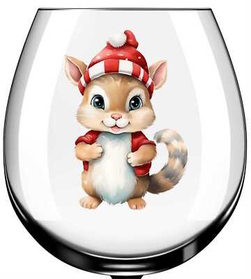 X12 Chipmunk Weihnachten Glas Vinyl Aufkleber Sticker Farbe xc573