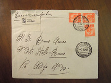 busta RACCOMANDATA 10 LIRE  3 valori POSTE ITALIANE Democratica 9. 6. 48