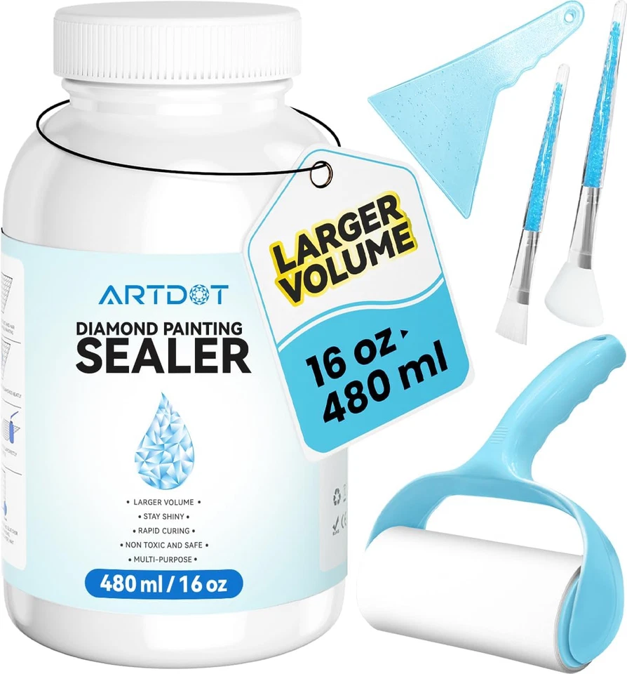 ARTDOT 480 ML Diamond Art Sealer Kits for Adults, Large Capacity Glue as Diamond