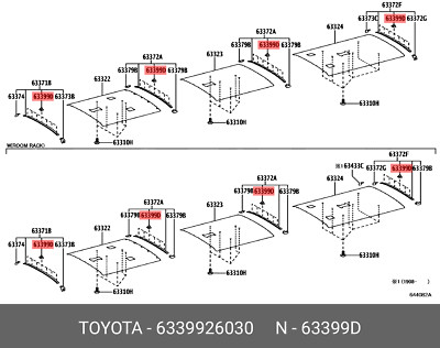 Original OE Clip, Dachhimmel, 6339926030 für Toyota 63399-26030