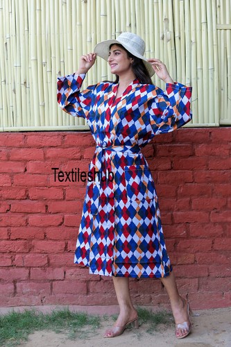Pyjama Indien Costume De Nuit - 100% Coton, Motif Floral, Fait Main - Taille Regular, Neuf Avec étiquettes