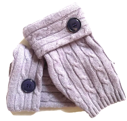 FINGERLESS GLOVES LAVENDER PURPLE 100% WOOL M - L MEDIUM - LARGE ARM WARMER CUFF