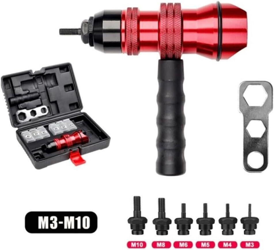 Adattatore Rivettatrice per Inserti Filettati M3 M4 M5 M6 M8 M10