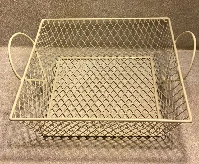 New Square Vinyl Coated Wire Basket with Handles. Color Almond eBay