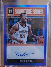TJ Warren 2018-19 Donruss OPTIC Signature Series Blue 15/25 Phoenix Suns