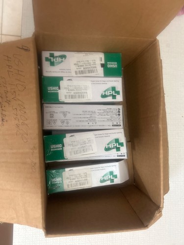 Lot (9)USHIO HPL Ceramic 575WC 115V High Performance Halogen Lamp Stage Bulbs