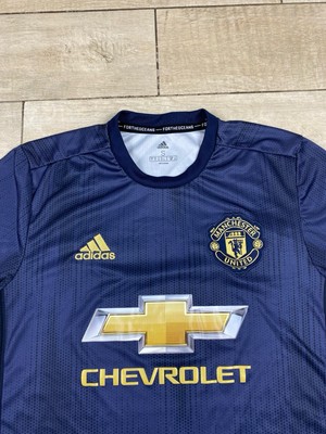 Adidas Men's Small Blue Manchester United Soccer Futbol Chevrolet