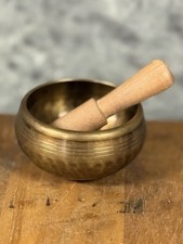 Tibetan Singing Bowl - Hammered Copper Wooden Striker Beautiful Cushion Base