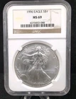 1996 $1 American Silver Eagle NGC MS 69 5156