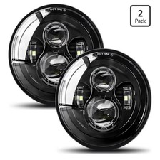 7" LED Headlights Hi/Lo Beam Round for Jeep Wrangler JK CJ TJ Miata Chevy S2