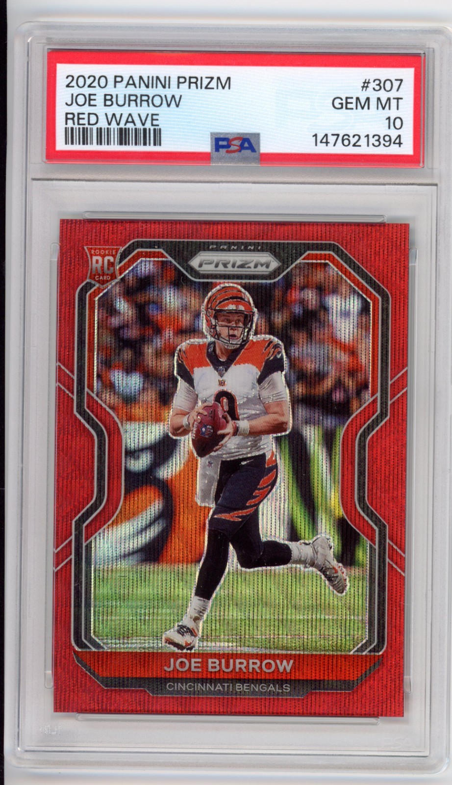 Joe Burrow Panini Prizm #307 Red Wave