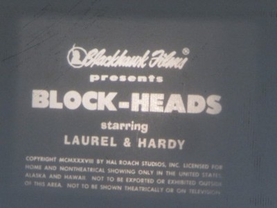 super 8 sound feature Laurel & Hardy '' Block-Heads '' 1200' reel