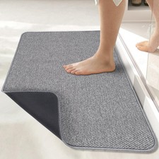 Bath Mat, Ultra Thin Bathroom Rugs, Rubber Bath Mats for Bathroom, No Slip Bath