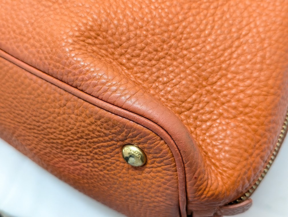 PRADA Vitello Daino Logo Leather 2way Shoulder Tote Bag Orange BN1713 Authentic thumbnail 12