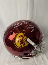 O.J. Simpson USC Trojans Full Size Schutt Football Helmet JSA Champs '67 Chrome