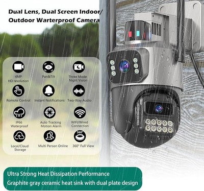 Drahtlose Überwachungskamera IP 8MP WIFI Außen CCTV Vorgarten Sicherheit 128GB SD